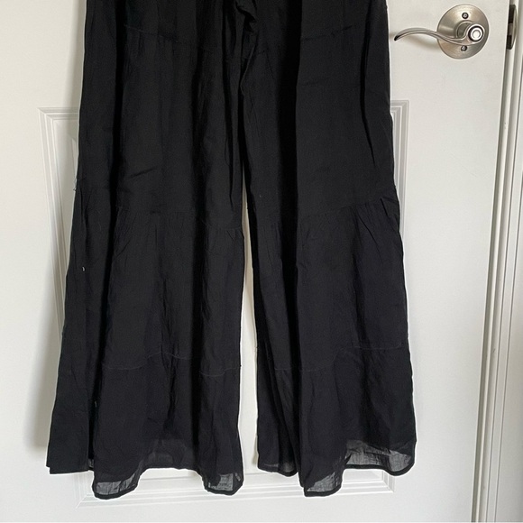 Gianni Bini Black Cotton Drawstring Tassel Pleated Wide Leg Pants 35175 - Picture 10 of 16